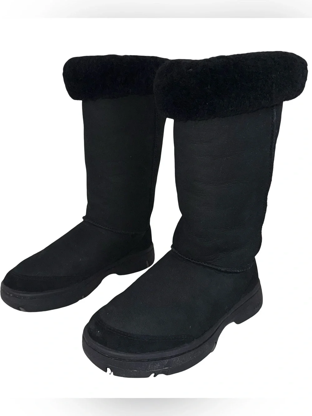 UGG ULTIMATE TALL BRAID BOOTS IN BLACK
